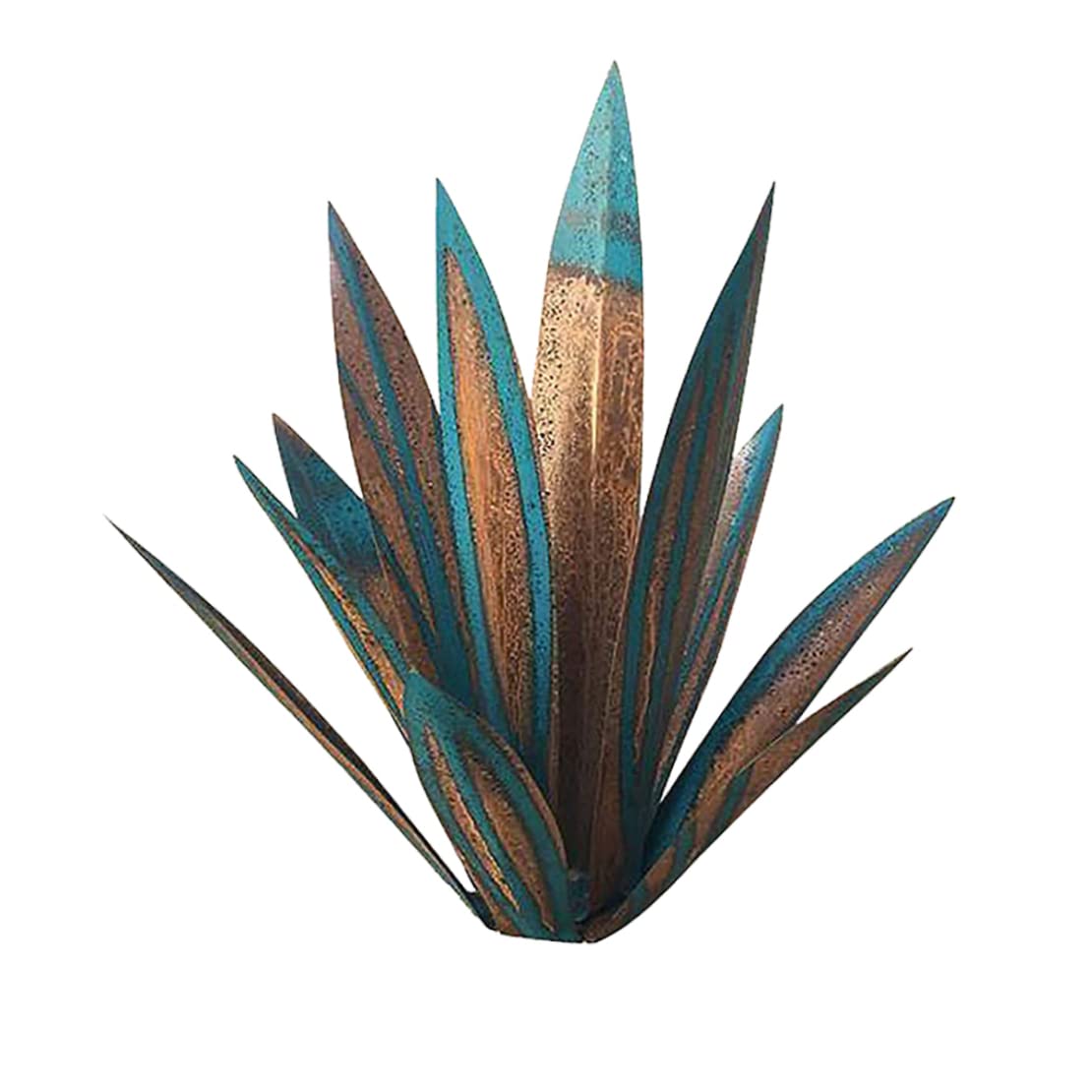 Whyzsjnclg Metal Agave Plants 13.78 Inch Outdoor Decor Tequila Rustic Sculpture for Garden Yard Decor, Blue