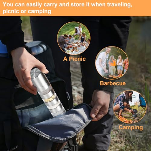 bssmmai 5 in 1 Camping Gewürze Set Mini Nachfüllbar, Reise Gewürzset, Gewürze Camping Gadgets Klein, Reise Gewürzstreuer Nachfüllbar, Mini Gewürzmühle, Neuheiten 2025 Gadgets für Wohnmobil
