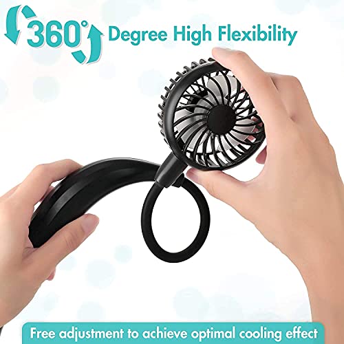 Nekventilator 5200mAh draagbare nekband ventilator oplaadbare 4-speed hands-free fans persoonlijke draagbare mini-fan… - Image 3
