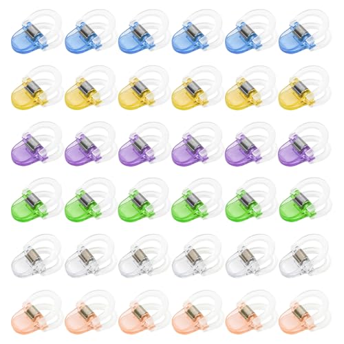 36PCS Colorful Medium Plastic Binding Paper Clips, Transparent Durable Binding