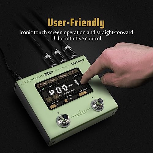 Image of Hotone Ampero Mini MP-50 MT Guitar Bass Amp Modeling IR Cabinets Simulation Multi Language Multi-Effects with Expression Pedal Stereo OTG USB Audio Interface (MUSTARD)