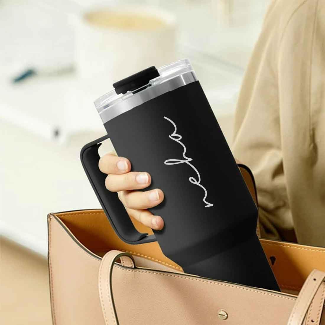 Nutcase Custom Coffee Tumbler with Lid and Straw Large Size Insulated Travel Mug 1200ml 1