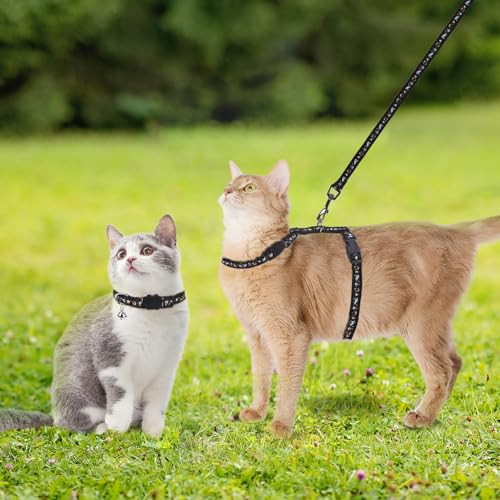 PAWCHIE Cat Harness with Leash and Collar Set - Escape Proof Adjustable Glow in The Dark Cat Harness for Kitty Outdoor Walking - Image 4