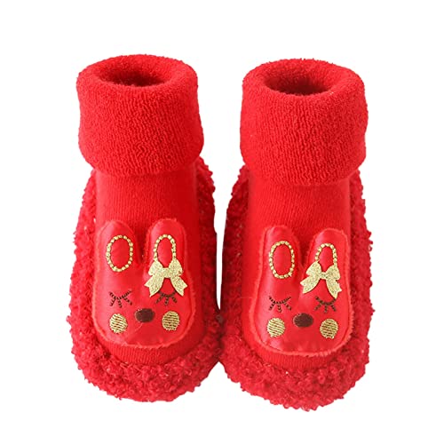 Baby Chinese New Year Sock Wool Sole Knitting Socks Shoes Spring Cute Animal Slip On Sneakers