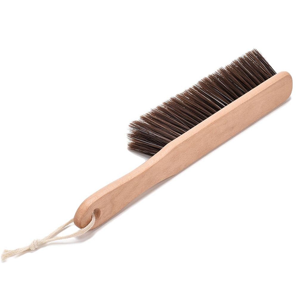Jscarlife Brown Wooden Handle Cleaning Brushes-Soft Bristles Dusting Brush For Cleaning Car/Bed/Couch/Draft/Garden/Furniture/Clothes