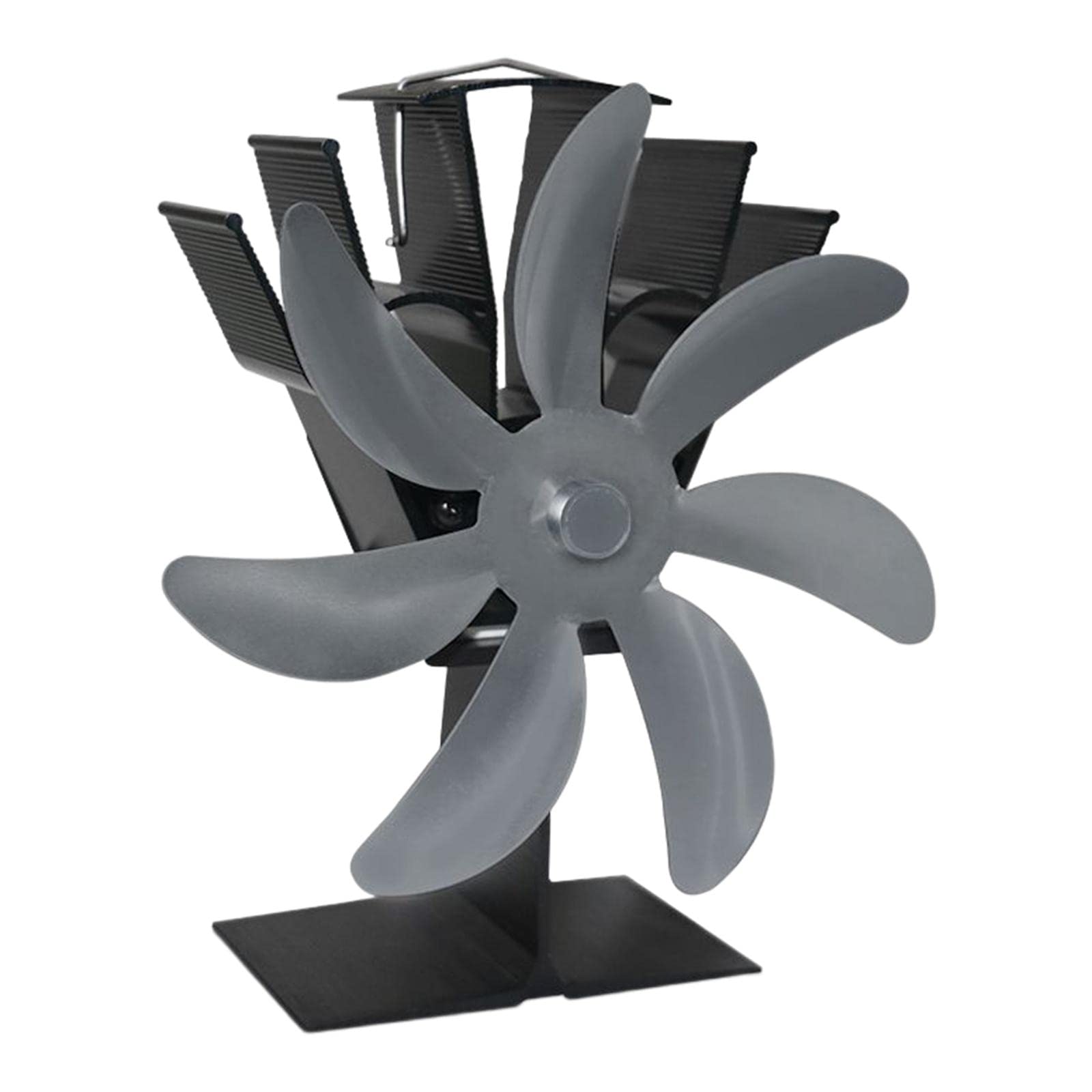 Sharplace 7 Ventilatore per a Legna Motore Silenzioso Alimentato dal Calore Circola Caldo/riscaldato Ventilatore per Stufa a Pellet/Legna/ceppi/Gas, Grigio