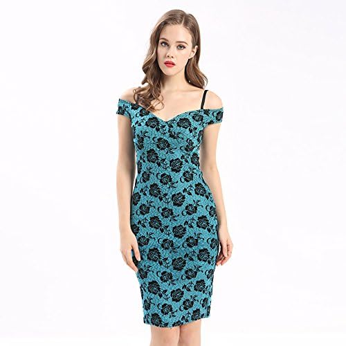 JIALELE Women's Daily Going out Holiday Vintage Sexy Sophisticated Bodycon Above Knee Dress, Floral Strap Sleeveless,Green,M