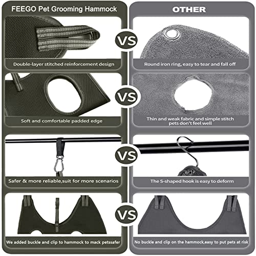 Image of FEEGO Pet Grooming Hammock for Small Dogs & Cats, Dog Grooming Hammock, Pet Grooming Sling, Dog Grooming Harness, Pet Nail Clip Bag for Grooming, Cat Grooming Sling for Trimming Nail and Ear /Eye Care