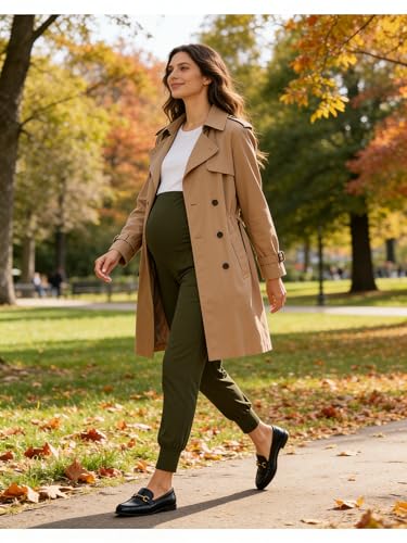 Image of fitglam Women's Maternity Pants Over Belly Lounge Pajamas Clothes Pregnancy Must Haves Joggers with Pockets