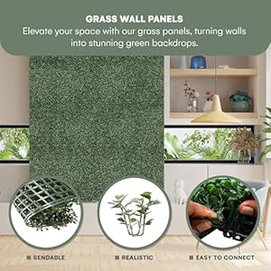 flybold Artificial Grass Wall Panels for Garden Decor, 20x20 Inches - Pack of 24 Fake Boxwood Greenery Backdrop with UV Protection for Indoor Outdoor Use - Green Leaf Fence Privacy Screen flybold Artificial Grass Wall Panels for Garden Decor 20×20 Inches Pack of 24 Fake Boxwood Greenery Backdrop with UV Protection for Indoor Outdoor Use Green Leaf Fence Privacy Screen