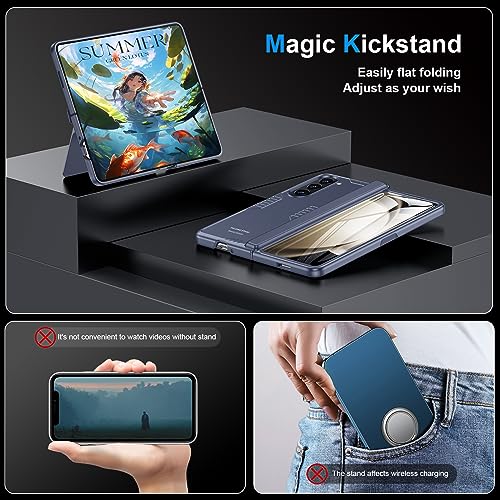 Coque Samsung Z Fold 5 bleu : support idéal pour le bureau - 3
