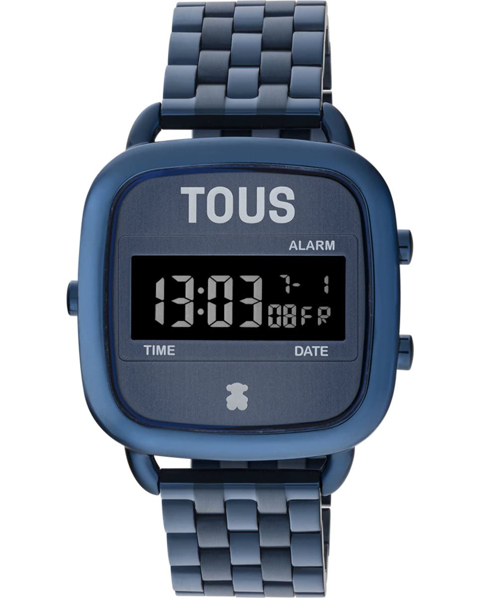 TOUS Reloj Mujer Digital Brazalete de Acero Azul D-Logo