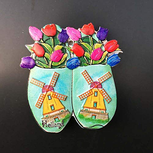Imán de nevera decorativo Tulipán 3D Holanda resina miniatura 6