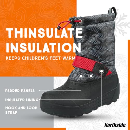 Image of Northside Frosty Insulated Winter Snow Boots for Girls and Boys with Rugged, Water Resistant Nylon Upper, Quick-Drying Lining, Removable EVA Insole, and Durable TPR Outsole