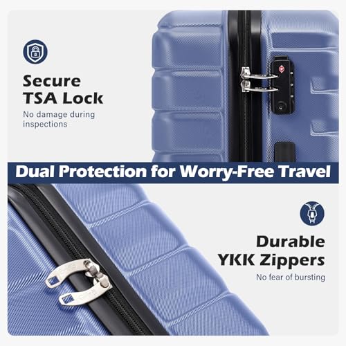 Coolife 3 Piece Hard Shell Suitcase Set