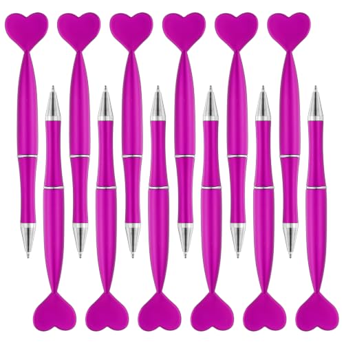 Bolígrafos de corazón PATIKIL de 1.0mm con tinta negra y diseño giratorio para oficina 12 uds