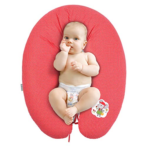 Sei Design Coussin d'allaitement de qualité, Oreiller de Grossesse, 170 x 30cm | Remplissage: Boules de Fibres 3-D, testées et certifié Ökotex. Taie avec Zip et Broderie de Haute qualité