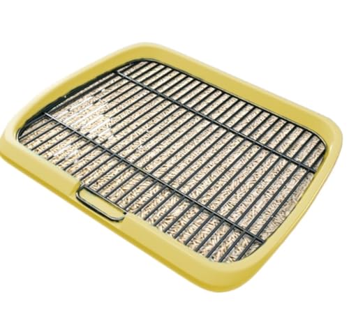 鉄骨フレーム犬トイレ平板尿スプラッシュ証拠犬トイレ小型中型大型ペット犬小便器犬トイレ (イエロー)