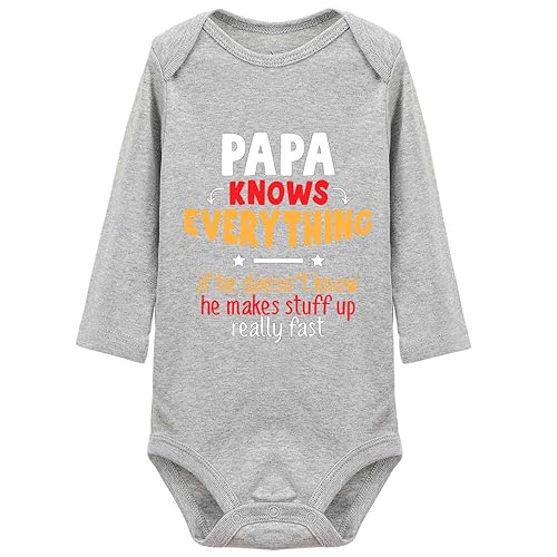 Image of Papa Knows Everything Girls and Boys Baby Universal Bodysuits