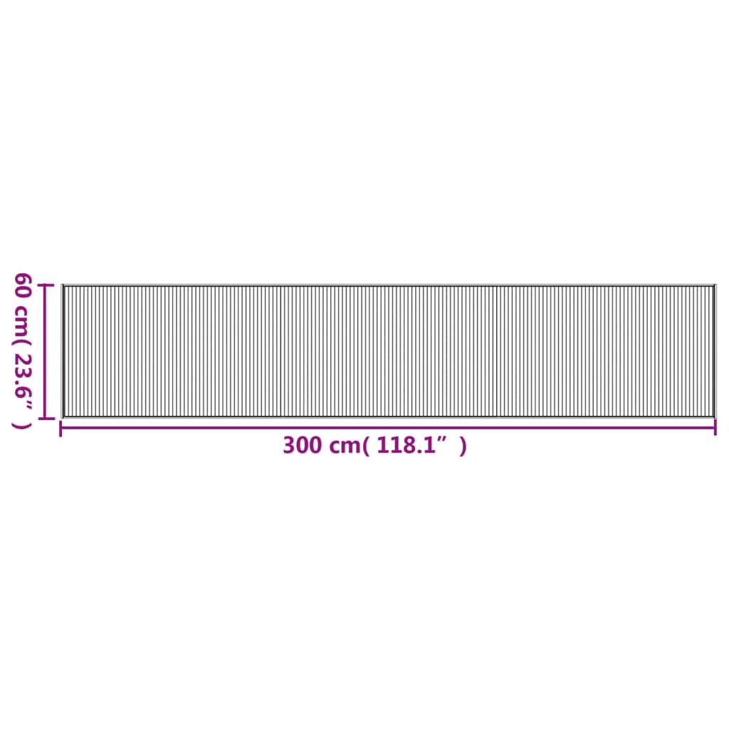 vidaXL Tapis rectangulaire Noir 60x300 cm Bambou, Tapis de Salon, Tapis de Cuisine, Tapis rectangulaire, Tapis de Chambre à Coucher