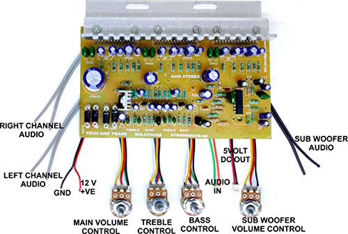 Image of TECH AND TRADE 4440 TRIPLE IC BASED DIY HOME THEATER AUDIO AMPLIFIER CIRCUIT BOARD KIT (BOARD WITH BLUETOOTH MODULE)