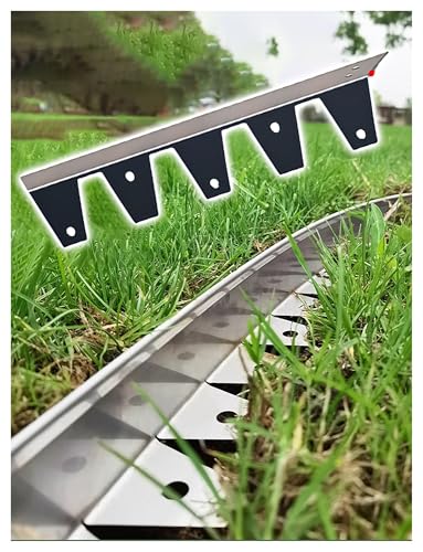 Bordure de paysage en acier inoxydable – Robuste, antirouille, solution anti-creusement pour pelouses, parterres de fleurs et bordures de gravier