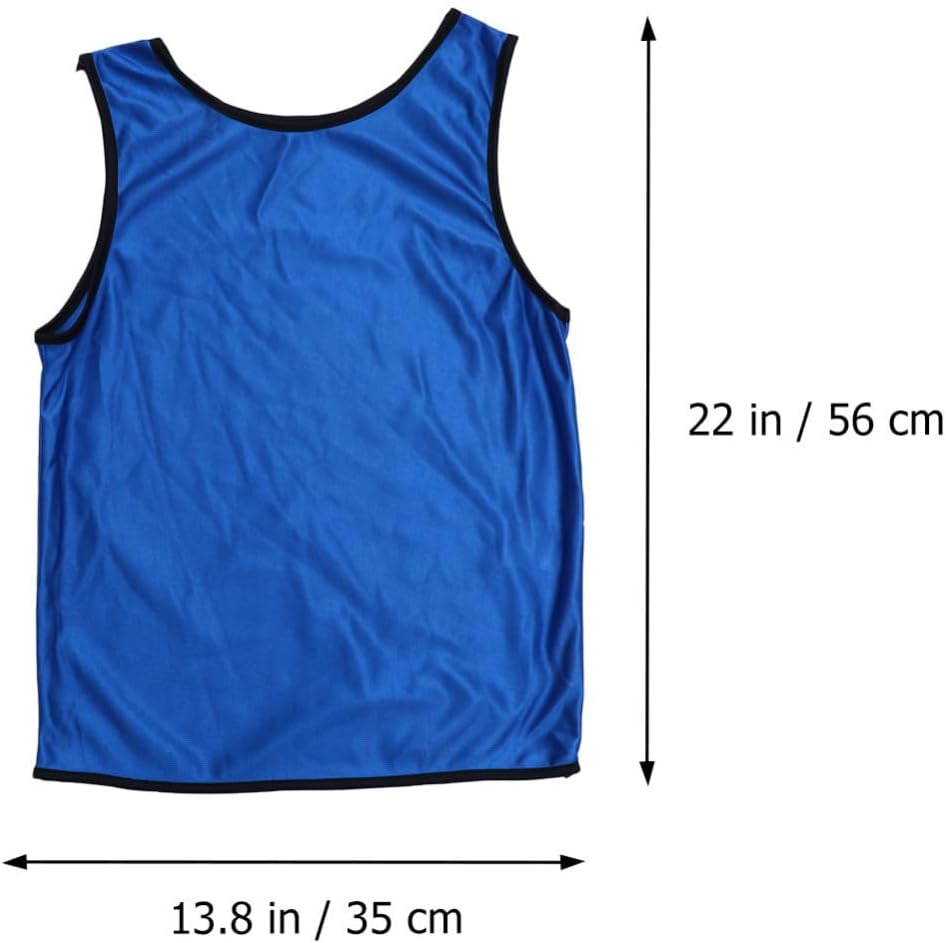 6pcs Football Training Vests Lightweight Polyester Sleeveless Shirts for Boys Navy Team Jerseys for Football Competition Training and Group Activities