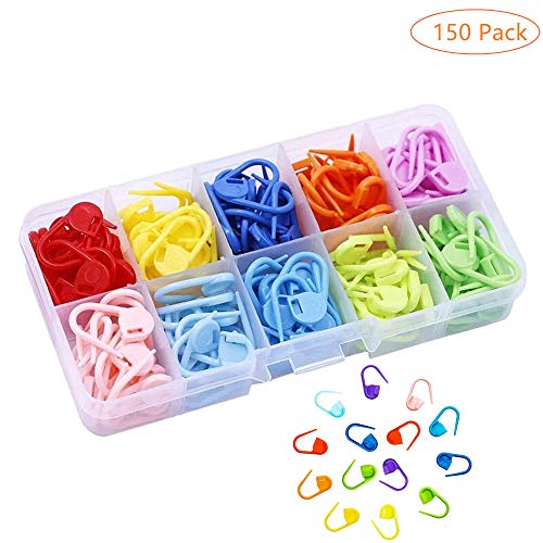 Marcadores Puntada 150 Piezas Marcadores de Puntos de Bloqueo Clip de Puntos de Crochet Con Compartimento Caja para hacer punto del ganchillo de bloqueo