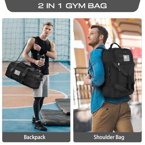 Image of Gym Bags for Men, Tactical Duffle Bag with Shoe Compartment