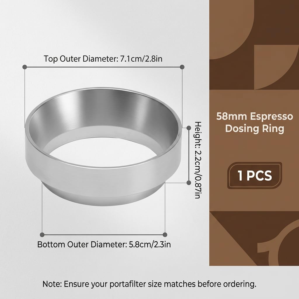 Anillo Dosificador Café 58mm Magnético Embudo Dosificador de Aleación de Aluminio Compatible con Portafiltro 58mm Espresso para Cafetera Espresso, Antisalpicaduras, Fácil de Usar y Limpiar