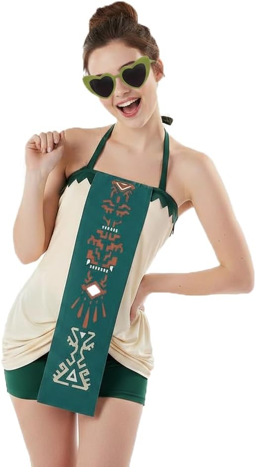 Cosfun Women Anime Cosplay Tankini Swimsuit Set Cartoon Swimwear, Halter Neck, Two Piece, Graphic Print