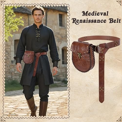 WERFORU Men Renaissance Belt Pouch - Medieval Viking Accessories for Cosplay Costume - Belt Bag2
