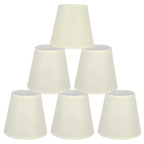 HERCHR Set di 6 Lampadario Paralumi Moderna Coprilampada, Colore crema