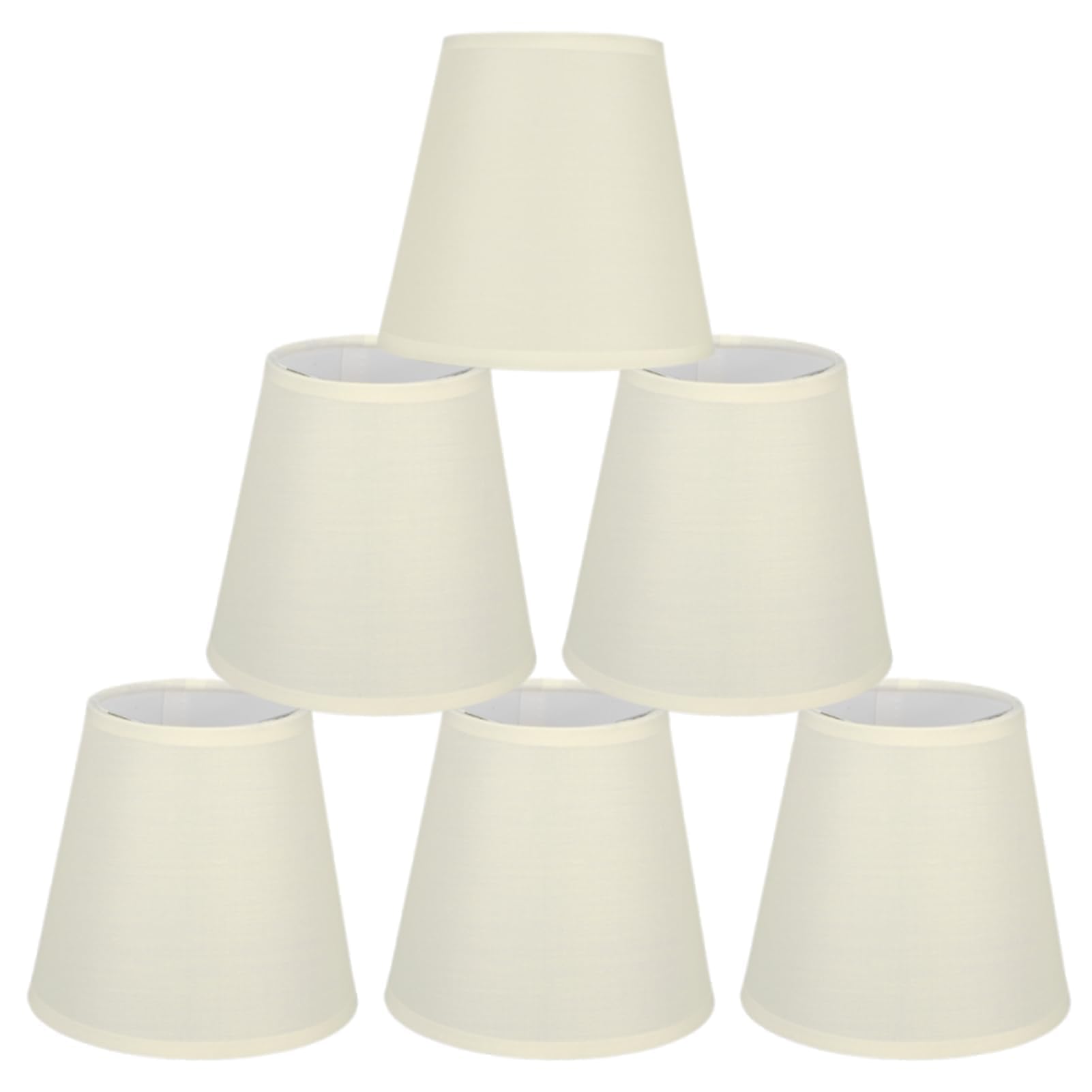 HERCHR 6Pcs Chandelier Lampshade, E14 Screw Clip On Fabric Lampshade Small Lamp Shade,Wall Light Shades 5.5x5.1x3.5inch Tapered Drum Fabric Walllampshade