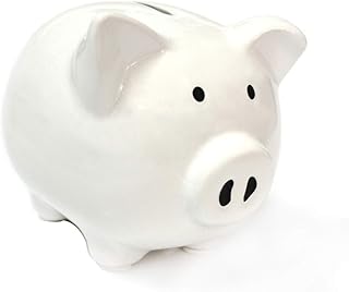 White Piggy Banks for Girls Boys Kids A New for White Piggy Bank for Boys,Girls,Kids,Adult Coin Bank (Whtie)