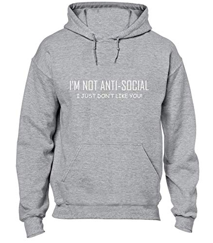 Image of JLB Print I'm Not Antisocial Funny Premium Quality Unisex Hoodies for Men, Women and Teens - Grey/M