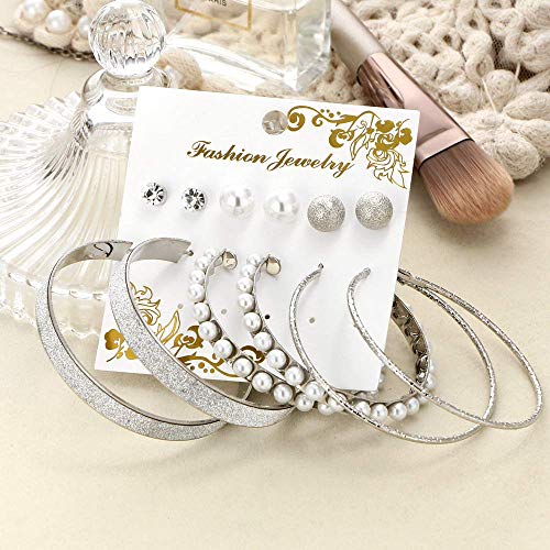 Image of Shining Diva Fashion Stylish Pairs Metal Earrings for Women and Girls