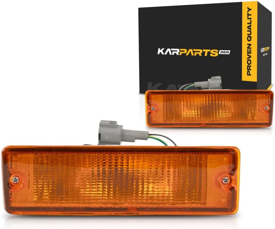 For Nissan D21 Turn Signal Light 1988-1994 Driver and Passenger Side Pair/Set | Amber Lens | NI2520108, NI2521108 | B613541G02, B613041G02