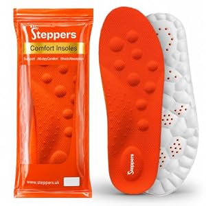 Original Steppers Insoles, 2026 4D Steppers Comfort Boosting Massage Insole, Memory Foam Thermal Insoles, Comfy Insole with Arch Support for Men and Women (Orange, Extra Small (EU 37-38))