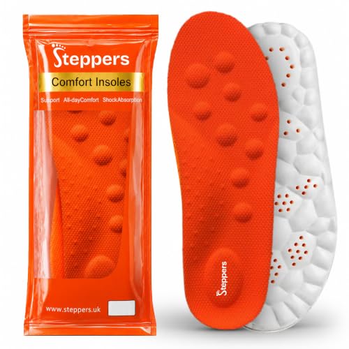 Image of Original Steppers Insoles, 2026 4D Steppers Comfort Boosting Massage Insole, Memory Foam Thermal Insoles, Comfy Insole with Arch Support for Men and Women (Orange, Medium (EU 41-42))