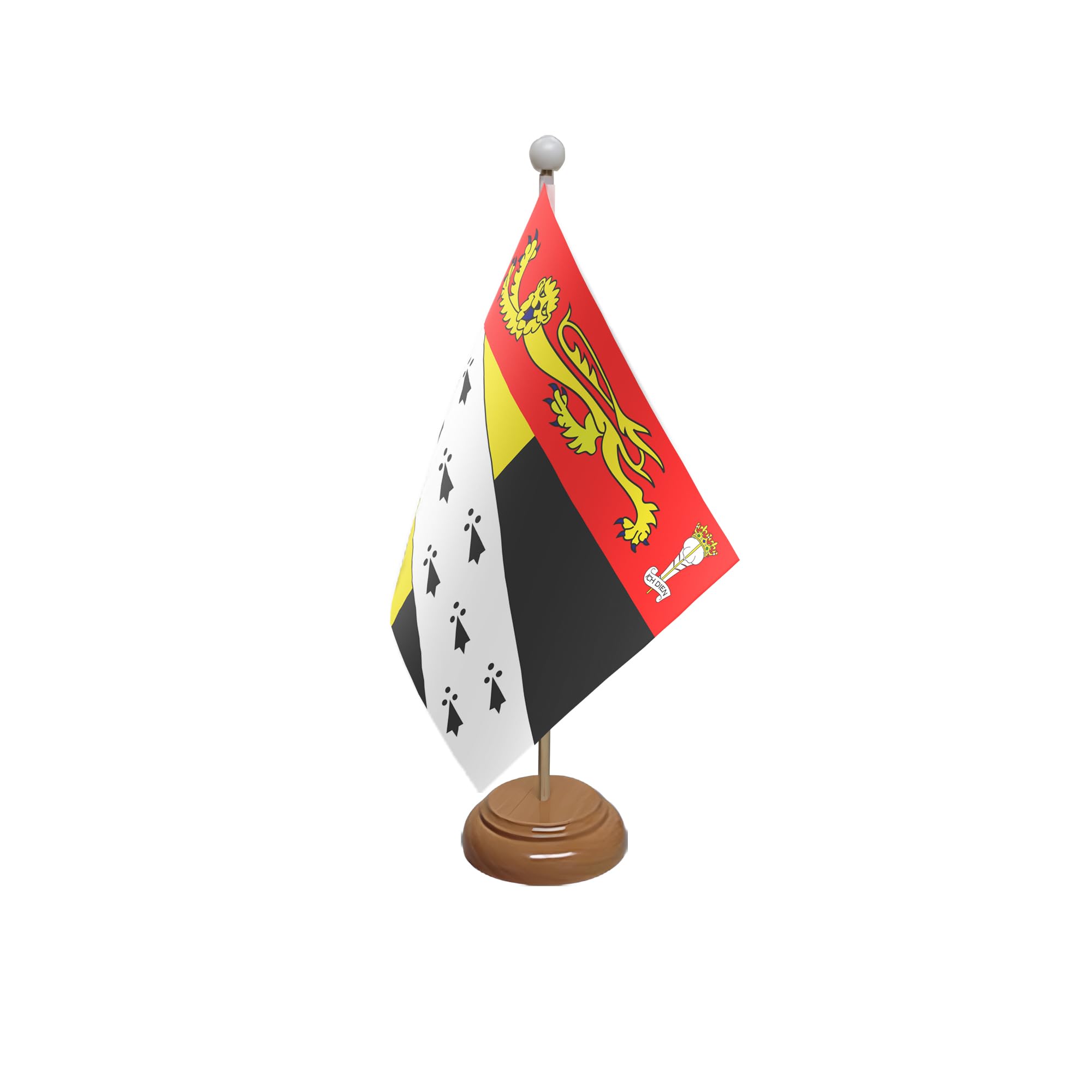Flagtex Norfolk Old (with Crest) Wooden Table Flag With Wooden Base โ image 1
