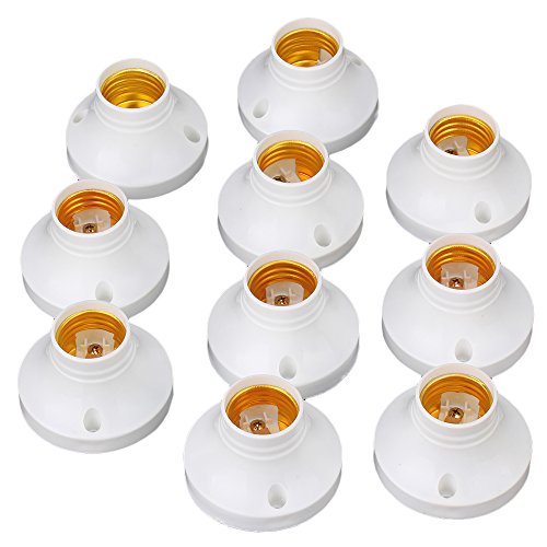 10pcs AC 220V Bianco E27 Holder lampada della lampadina della base dello zoccolo di illuminazione fai da te montaggio