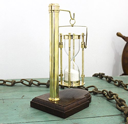 Vintage Clock Design Collection Wooden Stand Sand Timer Hanging Hourglass Vintage Brass White Sand Stand Unity Hour Glass Sandglass For Home, Desk, Office Decorative #TOP6