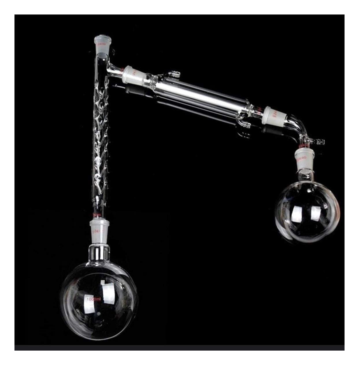 1000 ml 13 Pezzi apparecchio per distillazione del Vetro Kit di vetreria per Laboratorio Chimico, Filtro dell'Acqua Kit di vetreria per distillatore Chimico purificatore d'Acqua, Attrezzatura per di