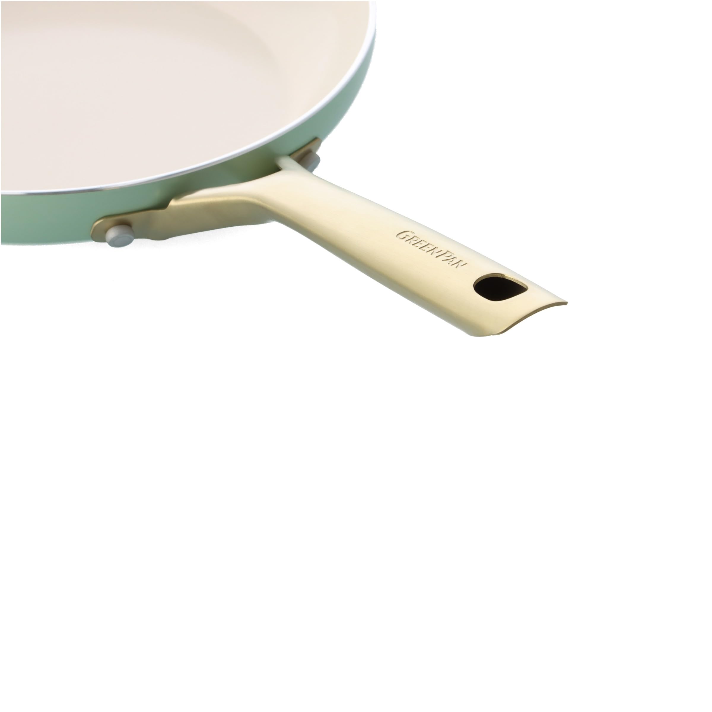 GreenPan Shades Set di 3 Padelle Antiaderenti in Ceramica Ø 20/24/28 cm, Senza PFAS, Adatte all'Induzione, Manici in Acciaio Inox Color Champagne, Lavabili in Lavastoviglie, Naturale