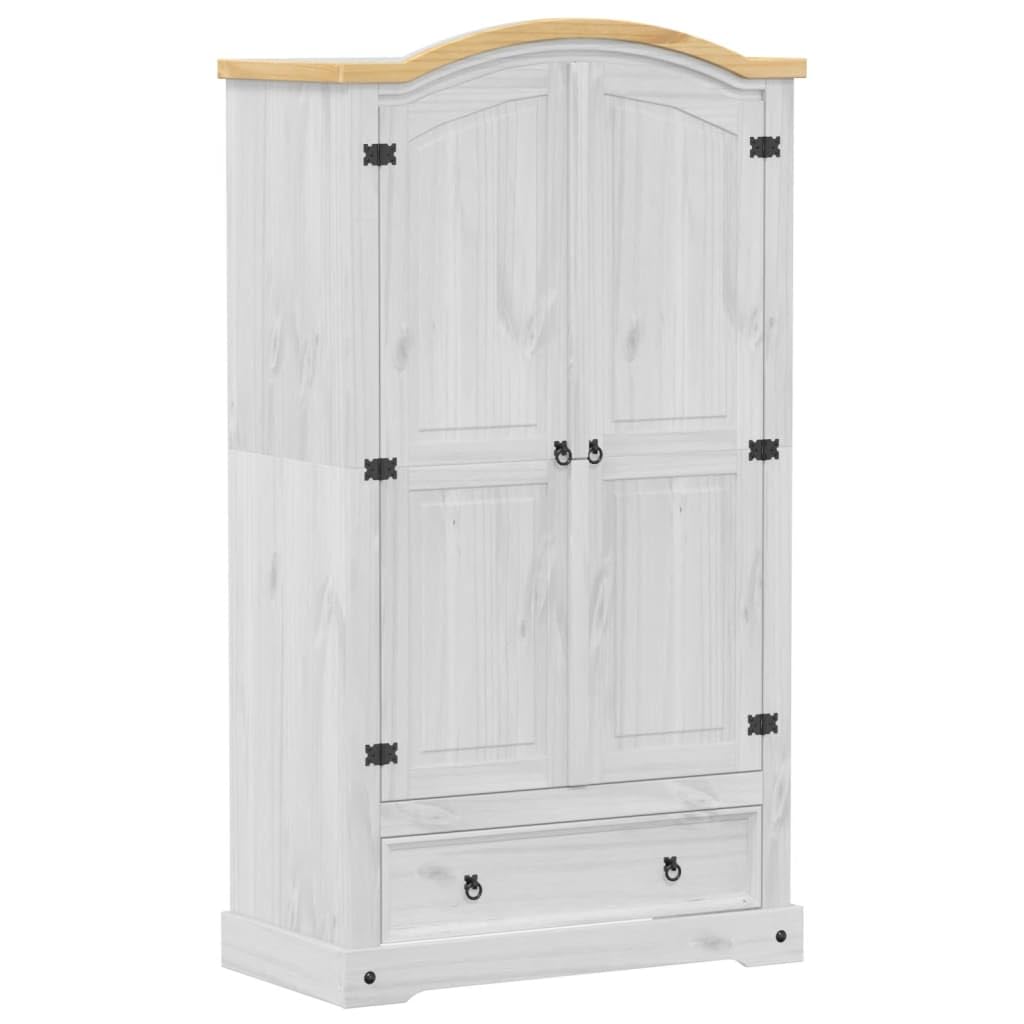 Genérico Armario Corona Madera Maciza de Pino Blanco 102x52x186 cm,Armarios y Almacenamiento,Armarios roperos-4012157