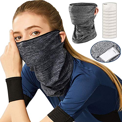 Schlauchschal Herren Damen,2 Stück Schlauchtuch mit 20 Aktivkohlefilter,Multifunktionstuch Schlauchtuch Halstuch Mundschutz Tuch Schlauch