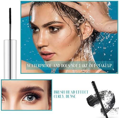 Waterproof Mascara for Fine Short Eyelash,Long Lasting Curling Mascara Intense Lengthening Mascara Black Voluminous Eyelash Mascara No Smudging No Clumping