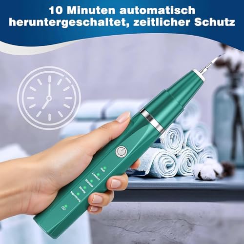 Love begans Kit di Pulizia dei Denti per Animali Domestici, Spazzolino da Denti ad Ultrasuoni con 5 modalità, Kit di Rimuovere la Placca Tartaro per Denti per Cani e Gatti, Verde