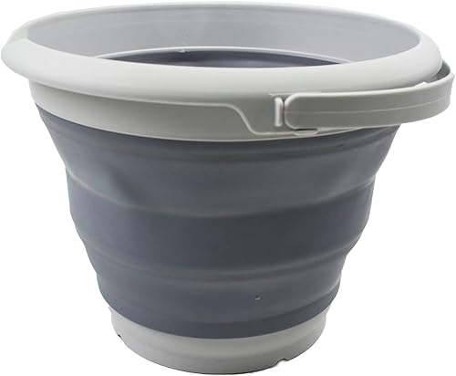 Miniatura 2 de SAMMART Cubo de plástico plegable de 8,5 L (2,2 galones) - Tina redonda plegable - Cubo de agua portátil para pesca - Maceta al aire libre que